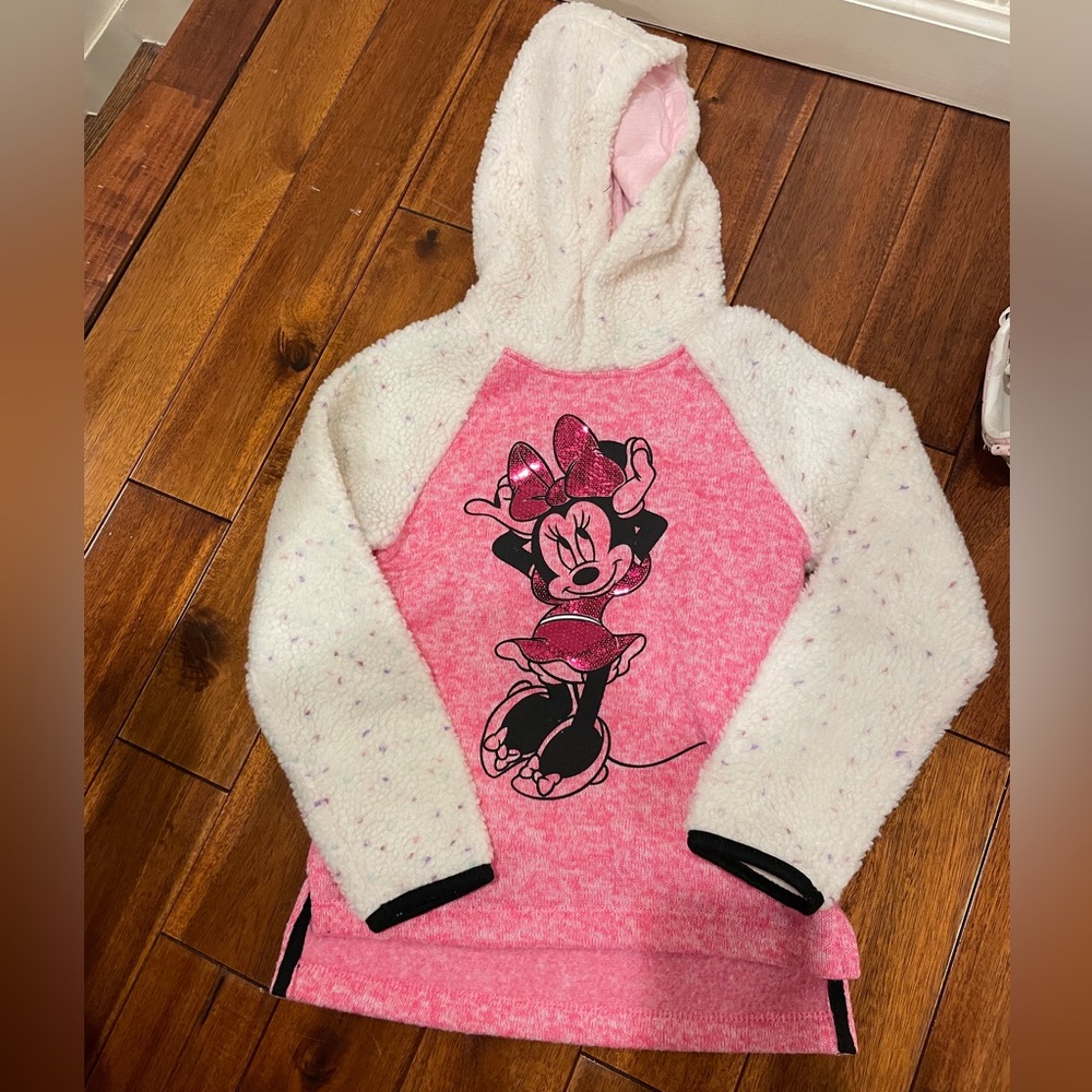 Disney Juniors Minnie Mouse Fleece Hooded Pullover